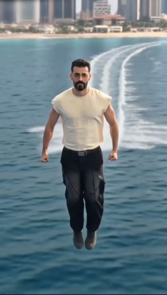 Viral Ai Video Prompts superhero fly on the ocean
